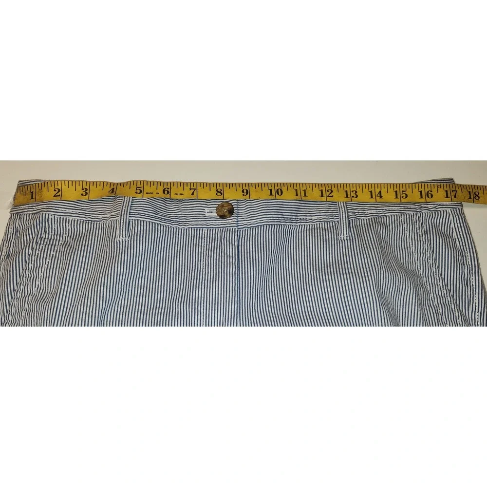 Talbots Girlfriend Chino Pants Womens 10 Blue White Striped Seersucker Cotton - Picture 6 of 8